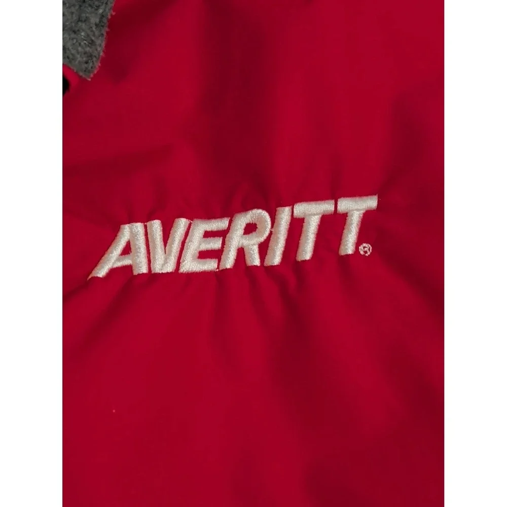 Cintas Averitt Red Jacket Mens‎ M Fleece Lined Full Zip Work Windbreaker